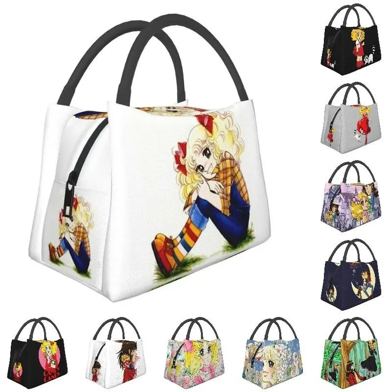 Tassen Candy Anime Manga geïsoleerde lunch Tas Tas voor vrouwen Herichte koeler Thermal Food Lunch Box Hospital Office