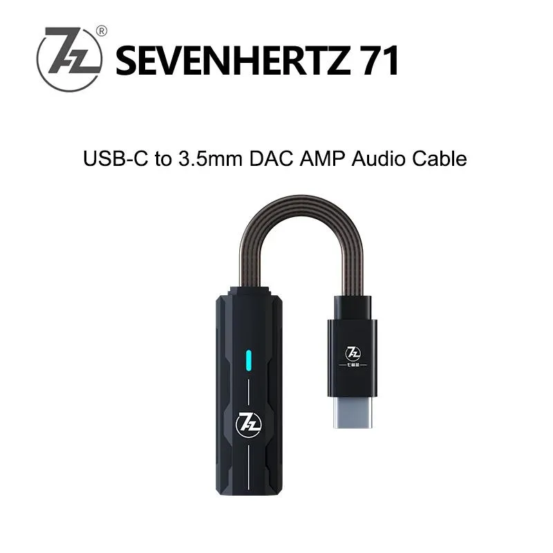 Mixer 7Hz SevenHertz 71 USB DAC AMP USBC till 3,5 mm ljudkabel hörlurarförstärkare PCM384 DSD128