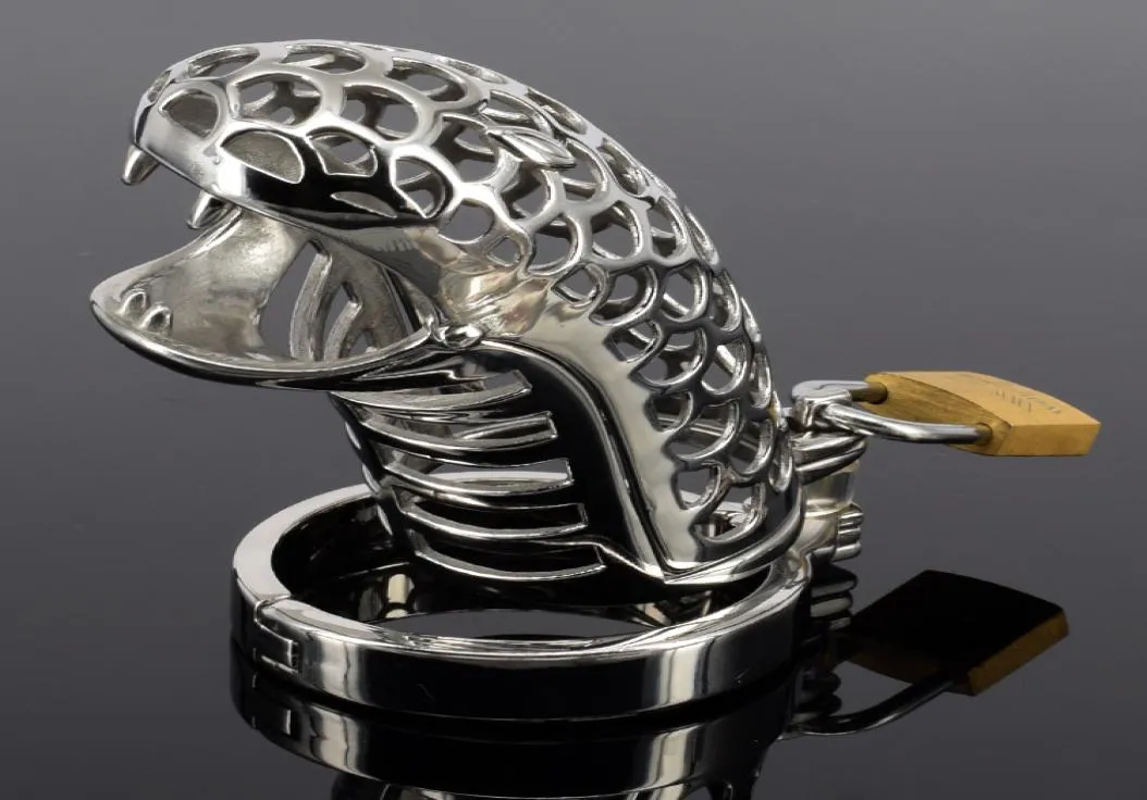 The Snake Chastity Device Metal CHASTITY CHASTITY CACK CAGE CAGETITY PETL PET PIERŚCIEŃ SEX BONAGE Produkty Sex3651402