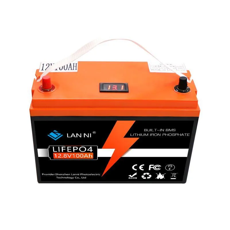 전기 자동차 배터리 LifePo4 작은 고무 쉘 12V100AH ​​플타 악 골프 카트 포크 리프트 태양 광 인버터 하우스를위한 내장 BMS 디스플레이 DHBRR