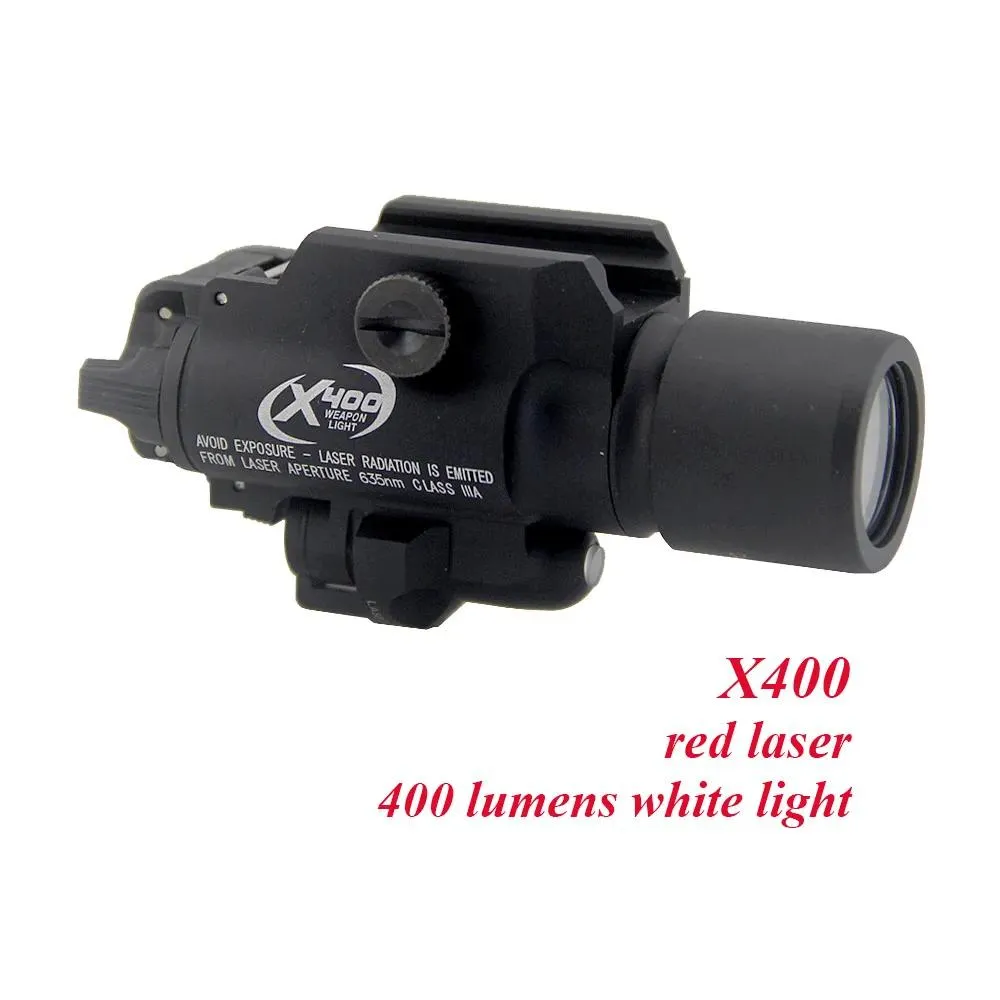 Lights Tactical X400 Gun Light Ultra High Ouput LED Pistol White Light With Integrated Red Laser