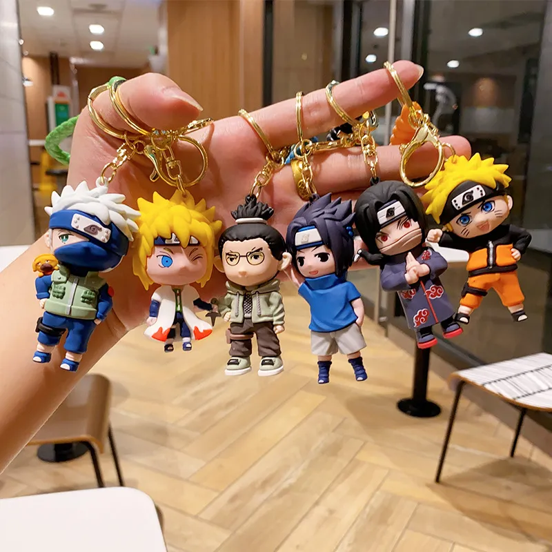 Nuova figura 3D Naruto Catena Key Cartoon Figura Manella a mano Manico squisito maniglia a mano Chiave Catena Auto Backpack Accessori della catena della catena a sospensione