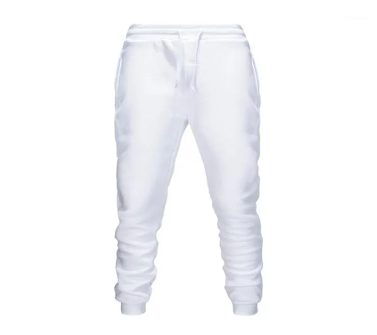 Men039s byxor vita män mode joggar manliga casual tröja bodybuilding fitness track svett byxor9393480