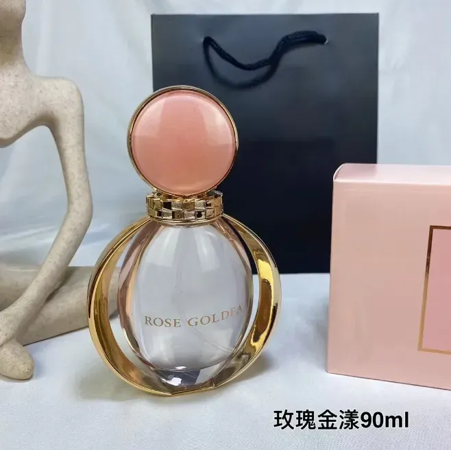 新しい女性ローズゴールデア香水90ml女性フレグランスeu de parfum long lasting good smell fruit flower mirl cologne naturalspray fragrance