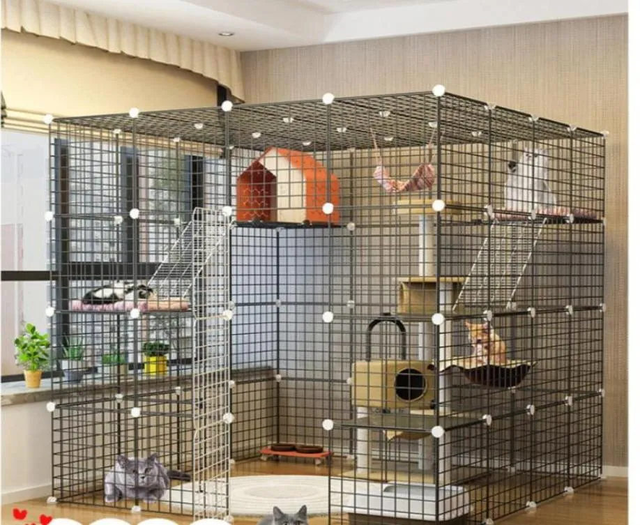 Cat Carriercrates Huizen Super Wide Platform Cage Villa Barrier Play Large Space Indoor House Luxury Gate1181781