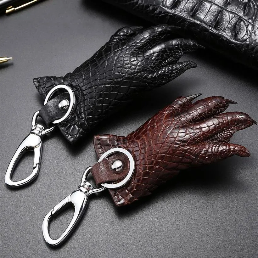 Chaînes de clés en cuir authentiques Anneaux Crocodile PAW SAG DÉCORT