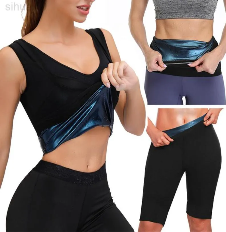 Body Shaper Set Sweat Sauna Vest Thermo Slimming Pants Fitness Belt Tummy Control Waist Trainer Shapewear Workout Band Tank Top L27710340