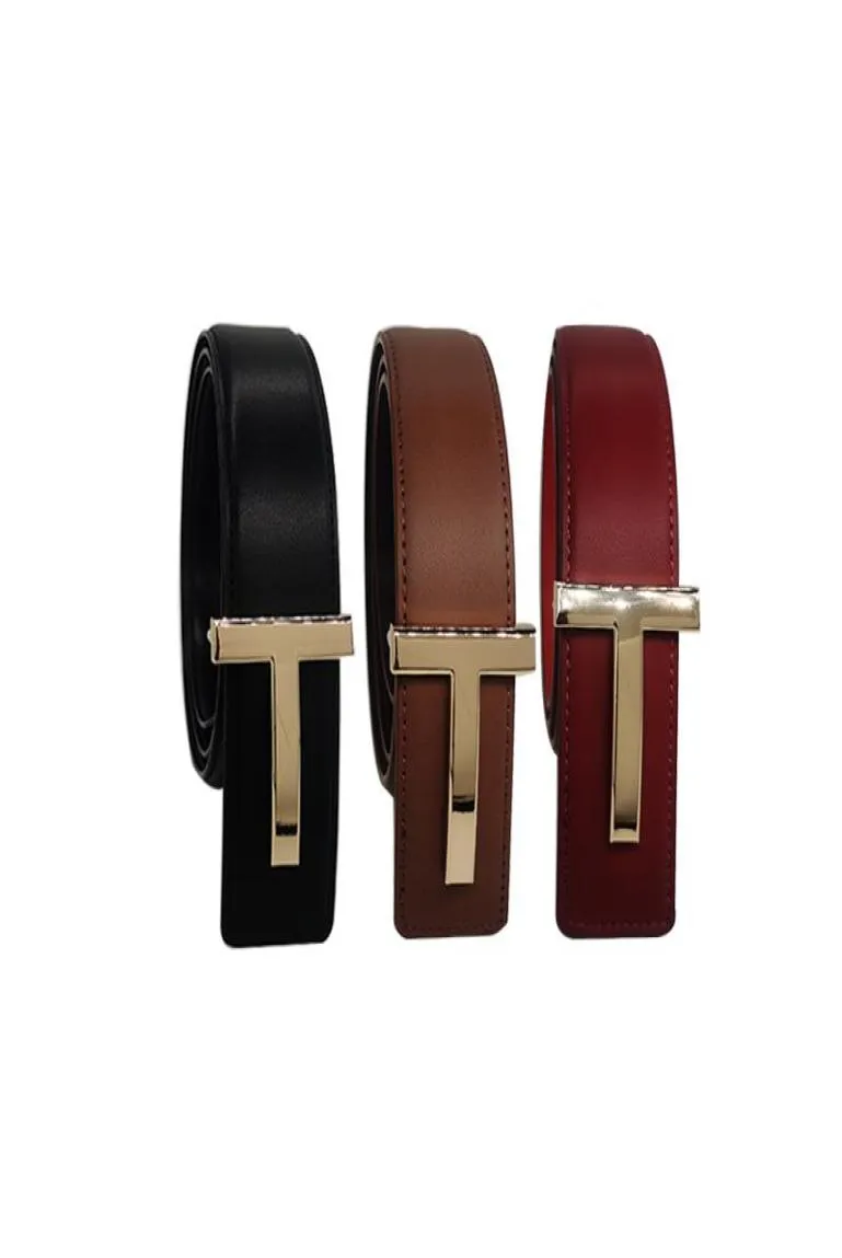 Fashion 38cm Wide Metal Letter T Gold Buckle Thin Belt Wild Women Leather Waistband TK Belts9079177