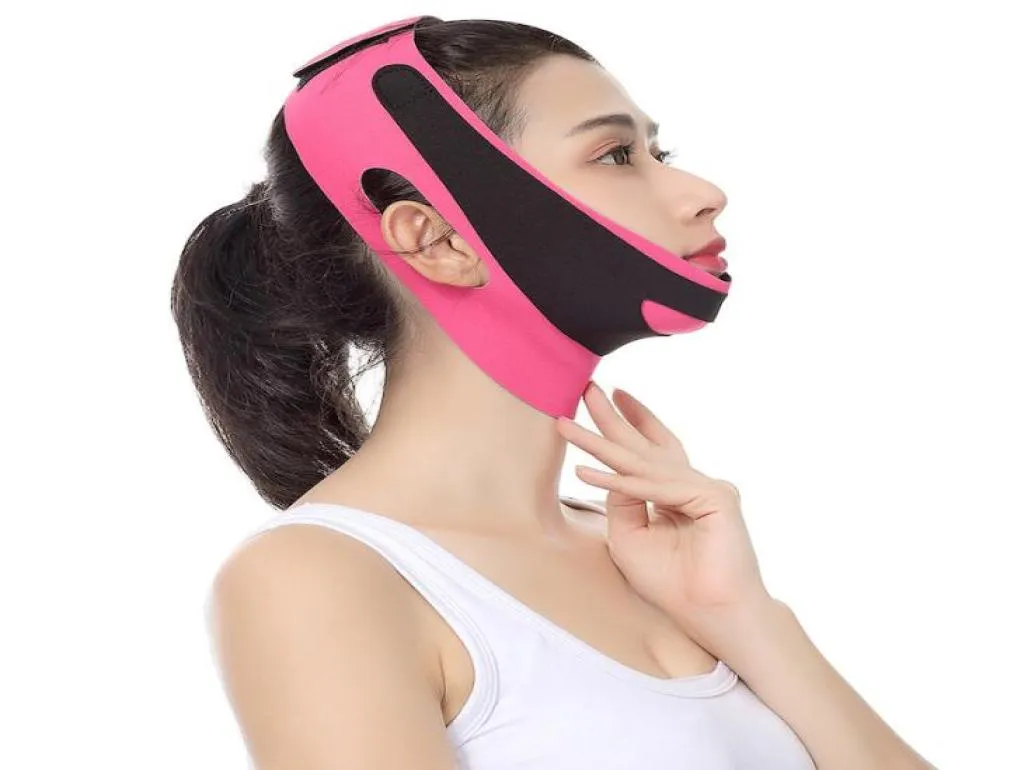 Elastisk ansikte bantning bandage v line ansikts shaper kvinnor chin kind lyft bälte ansikts anti rynka rem ansiktsvård smal verktyg1563131