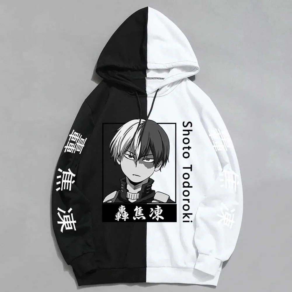 Lustiger Anime mein Shoto Todoroki Hoodie Männer Haruku Cartoon Kawaii Boku No Hero Academia Mode Sweatshirt Moletom