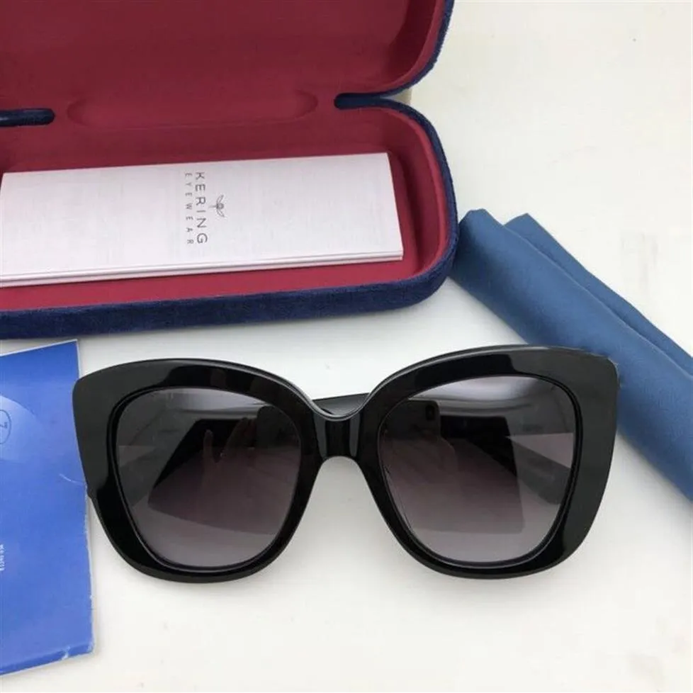 Роскошь 0327S Exquusite Butterfly Sunglasses 52-20-140 Женский градиент-градиент анти-UV400 кошачьих глаз Goggles Goggles