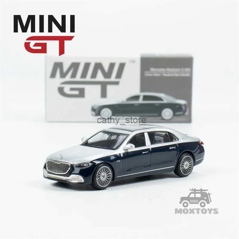 Electric/RC Car Mini GT 1 64 S680 Cirrus Silver Nautical Blue Metallic LHD Model CARL231223