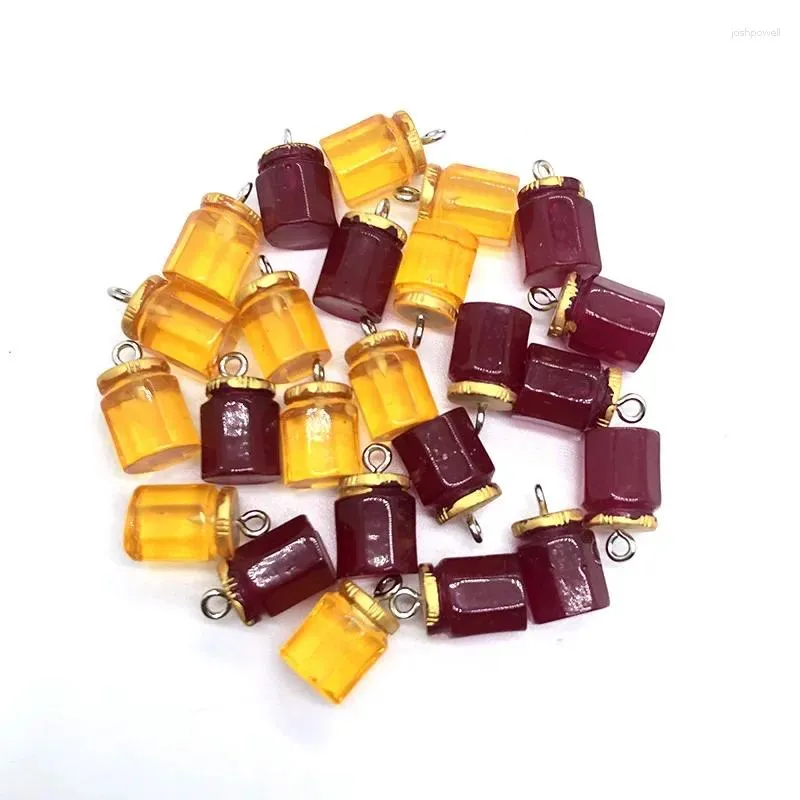 Charms 10pcs Mini Winogron Jam Sos miodowy żywica Zabawny uroczy wisiorek do butelek do bransoletki do tworzenia biżuterii DIY