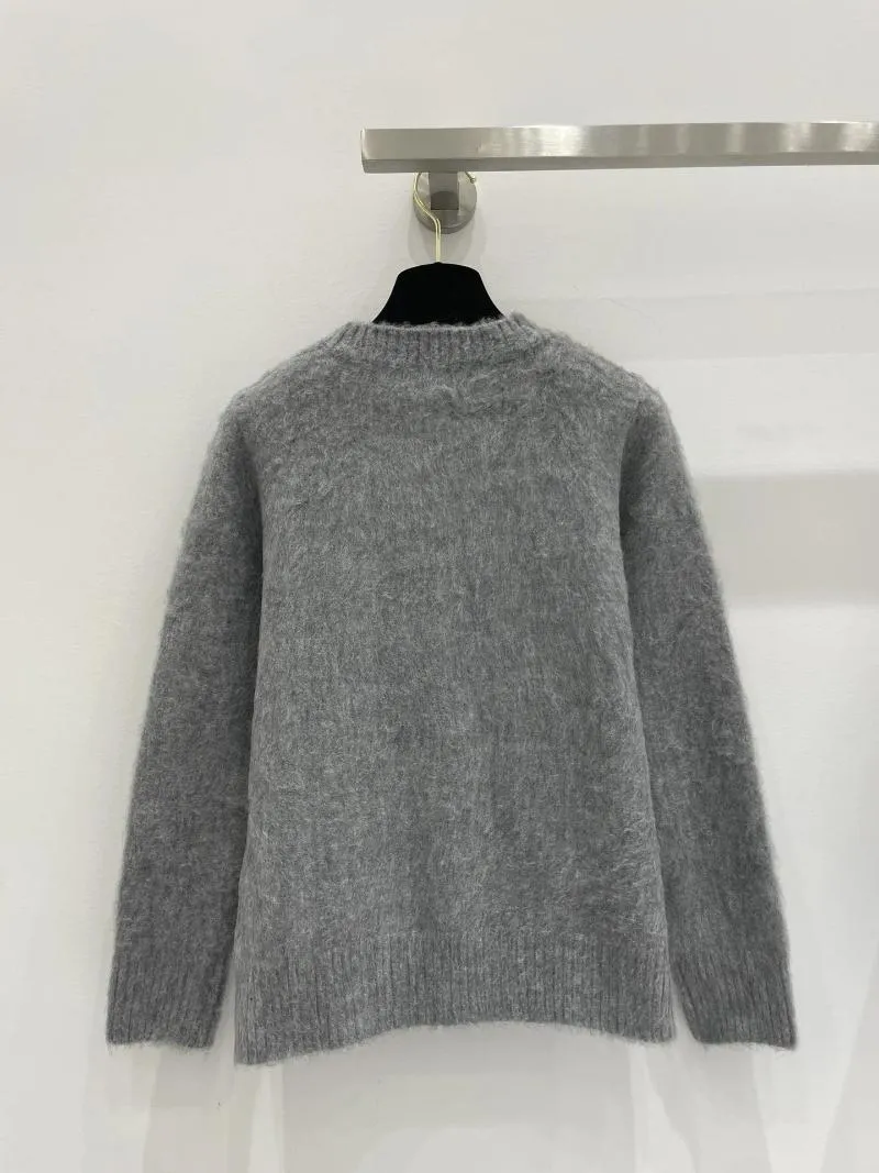 Maglioni da donna maglione di lana simpatico maglione di maglioni grigi Pullover di colore grigio morbido e confortabile casual 2023 inverno fahion