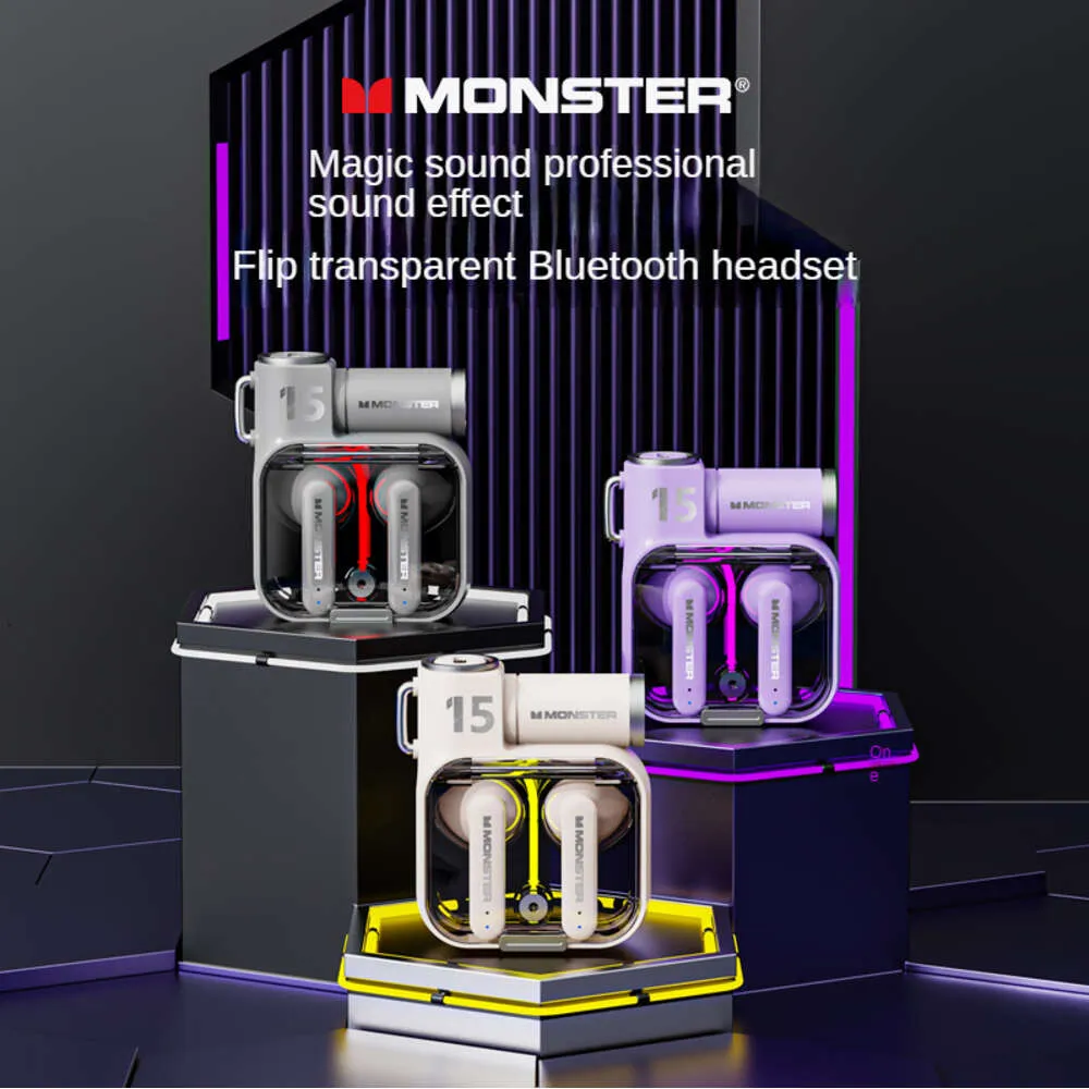 Monster XKT15 Auriculares verdaderos Auriculares inalámbricos Auriculares Sports Call Bluetooth Sound Cancelación 5.3