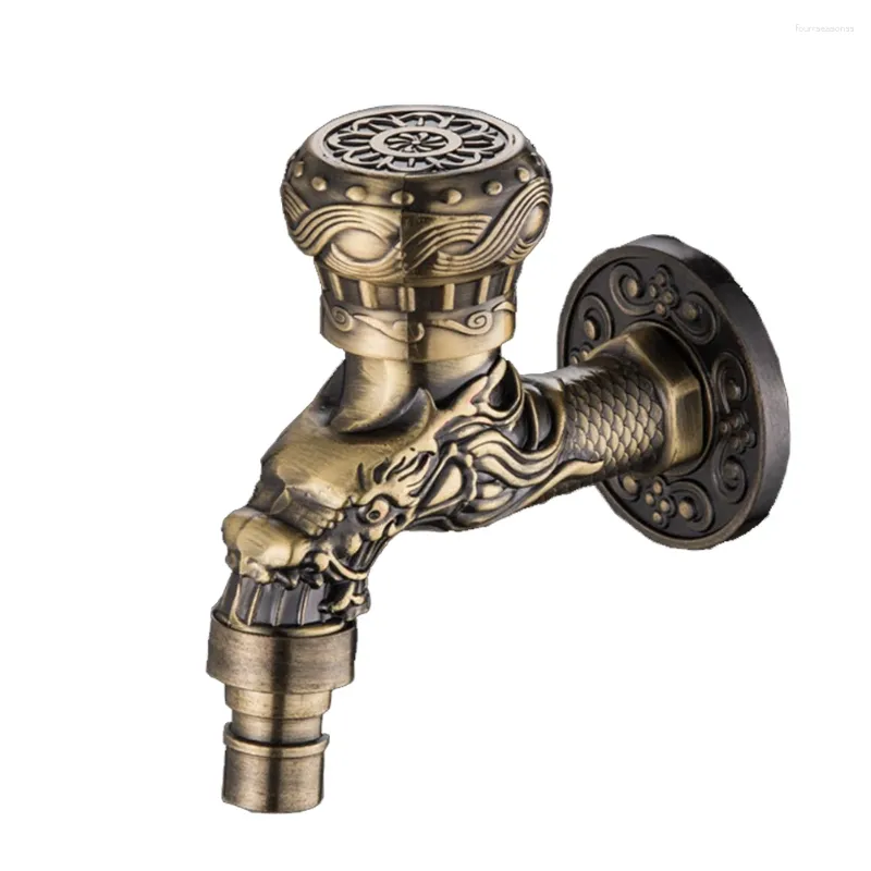 Bathroom Sink Faucets Wall Mounted Garden Antique Bronze Bibcock Decorative Small Zinc Alloy Tap Single Hole Water Faucet Accessories