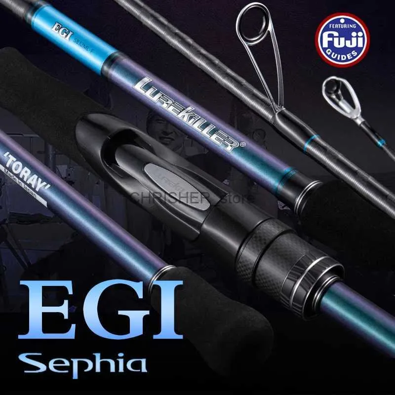 Barco Cañas de pesca Lureiler 40T High Carbon Sephia Sephia Egi Varilla Japón Fuji Guías 762ml/832ml/832m/862m Coda de calcetín Rarada de cáscara de cáscara de espadal231223