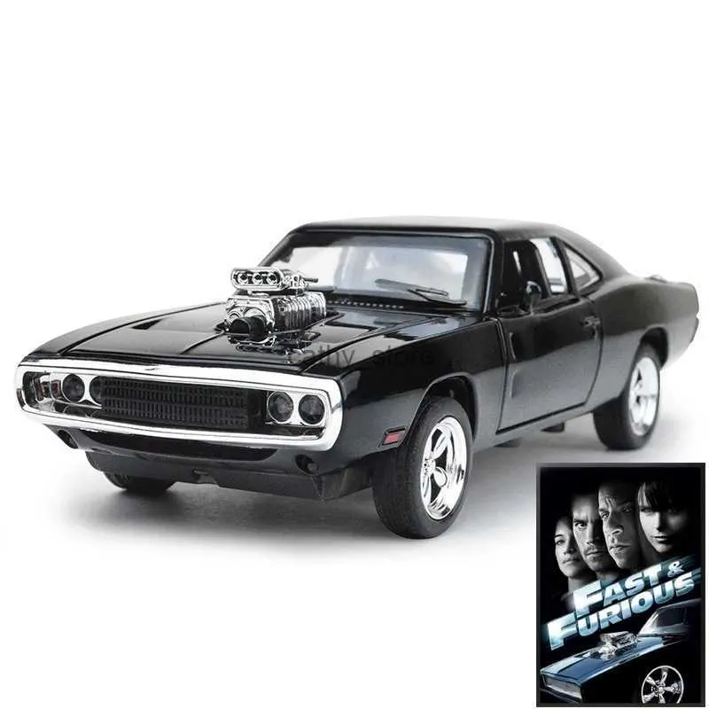 Electric/RC Car Mini Auto 1 32 Dodge Charger The Fast and the Furious Alloy Car Modeller barnleksaker för barn Classic Metal Carsl231223