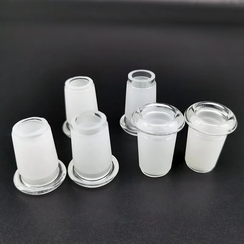 Glass Adapter Down Stem Pipe Hookahs DownPipe 18mm Male To 14mm Female Reducing Adapters For Bong Quartz Banger Bowl Glass Connector Downstem Slit Diffuser