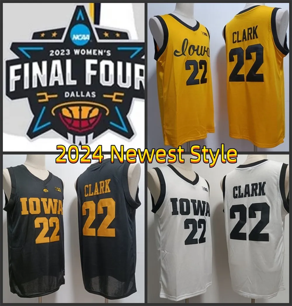 2024 Новейший стиль NCAA College Iowa Hawkeys Basketball Jersey College 22 Caitlin Clark Men Women