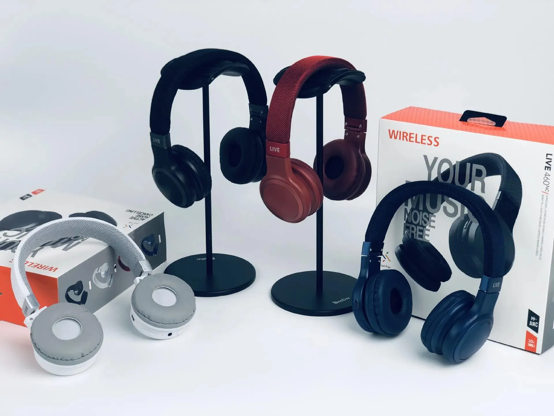 Auricolare auricolari T460NC Bluetooth Cuffia Bluetooth Wireless Aurnello Musica Musica Liberi auricolari auricolari Over Head Sports Sports Active Annumo di cancellazione Headba