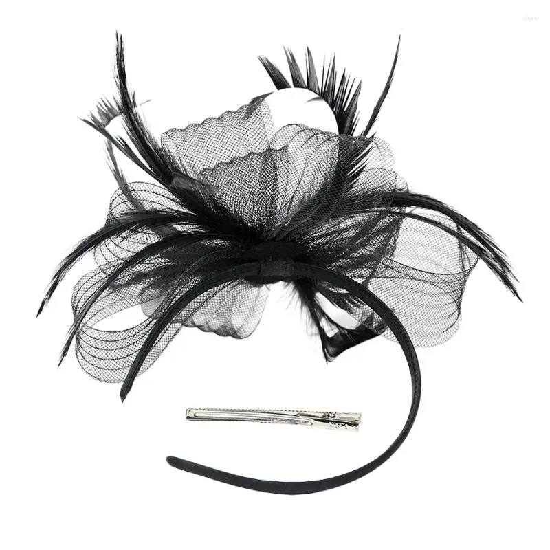 Bandanas Bride Veil Mesh Tea Party Hat for Women Facinatiors Womens Halloween Fascinator Hats Fascinators Kvinnor