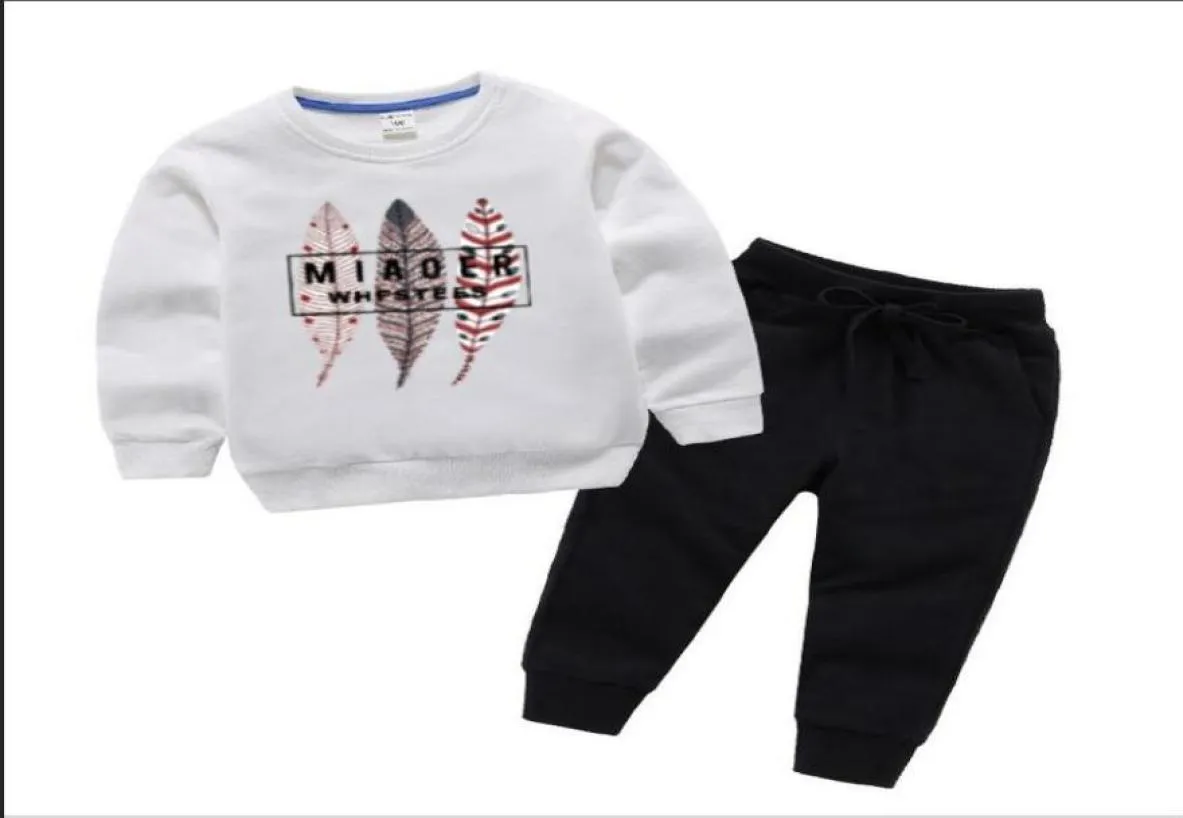 Tracce di tute per bambini casual per bambini pantaloni da cappotto da 2 pcs set ragazzi a maniche lunghe Active abbiglia