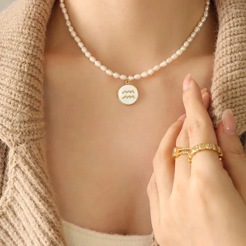 Colares pendentes franceses vintage versátil colar de pérolas de titânio jóias de aço celebridades temperamento de moda tendência presente