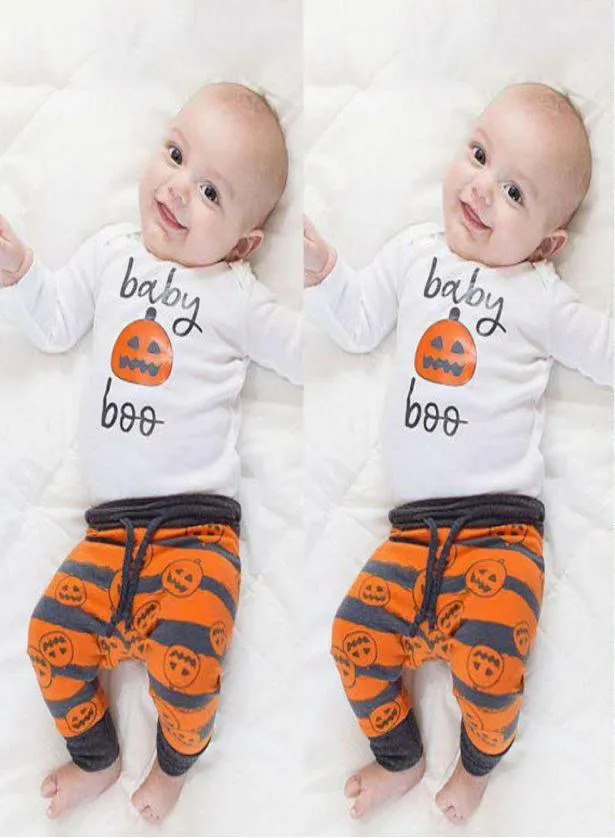 Baby girls Clothing Sets All Hallows Newborn Baby boys Girls Clothes Long Sleeve Romper Jumpsuit Long Pants cap 3PCS SET5592800