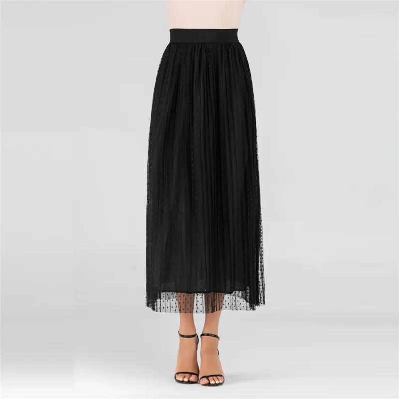 Ethnic Clothing Chiffon Women Skirt Fashion Dubai Turkey Solid High Waist Elastic A-line Retro Style Muslim Maxi Long