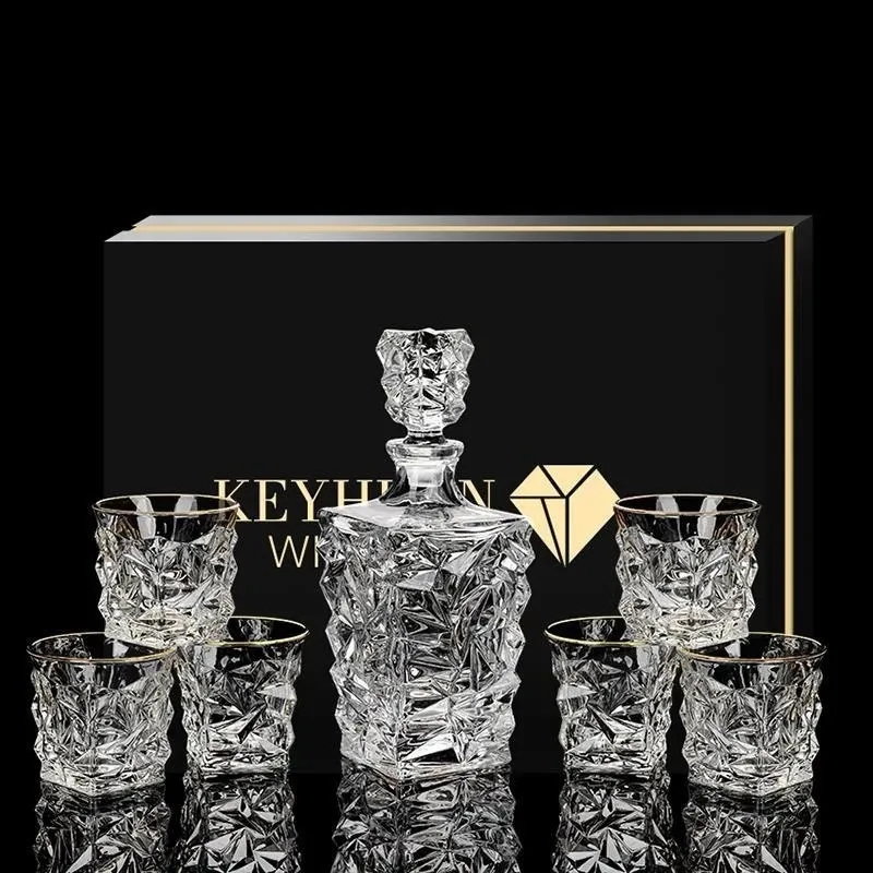 7st/set Crystal Glass Wine Red Bottle Cups Wine Decara