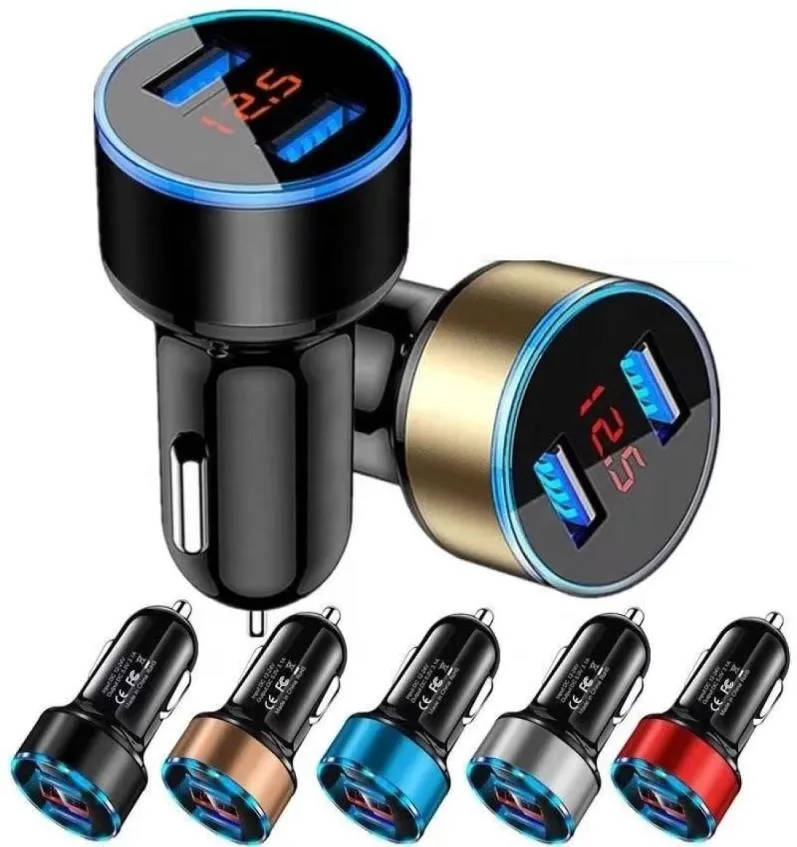 Автомобильное зарядное устройство 31a Quick Charge Dual USB -светодиодный дисплей Sigarette Universal Phones7876310