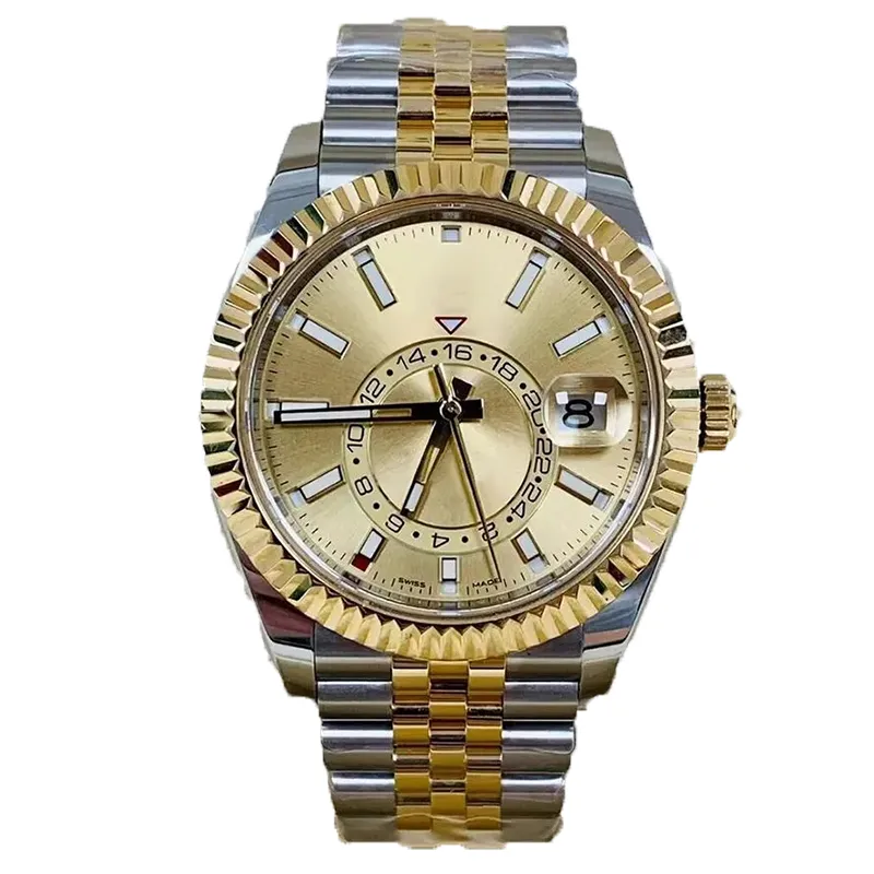 Zegarki zegarków męskich Watchy Wysokiej jakości luksusowe zegarki Sky 41 mm Automatyczny ruch maszynowy 904L zegarki ze stali nierdzewnej Luminous Sapphire z pudełkiem wodoodpornym