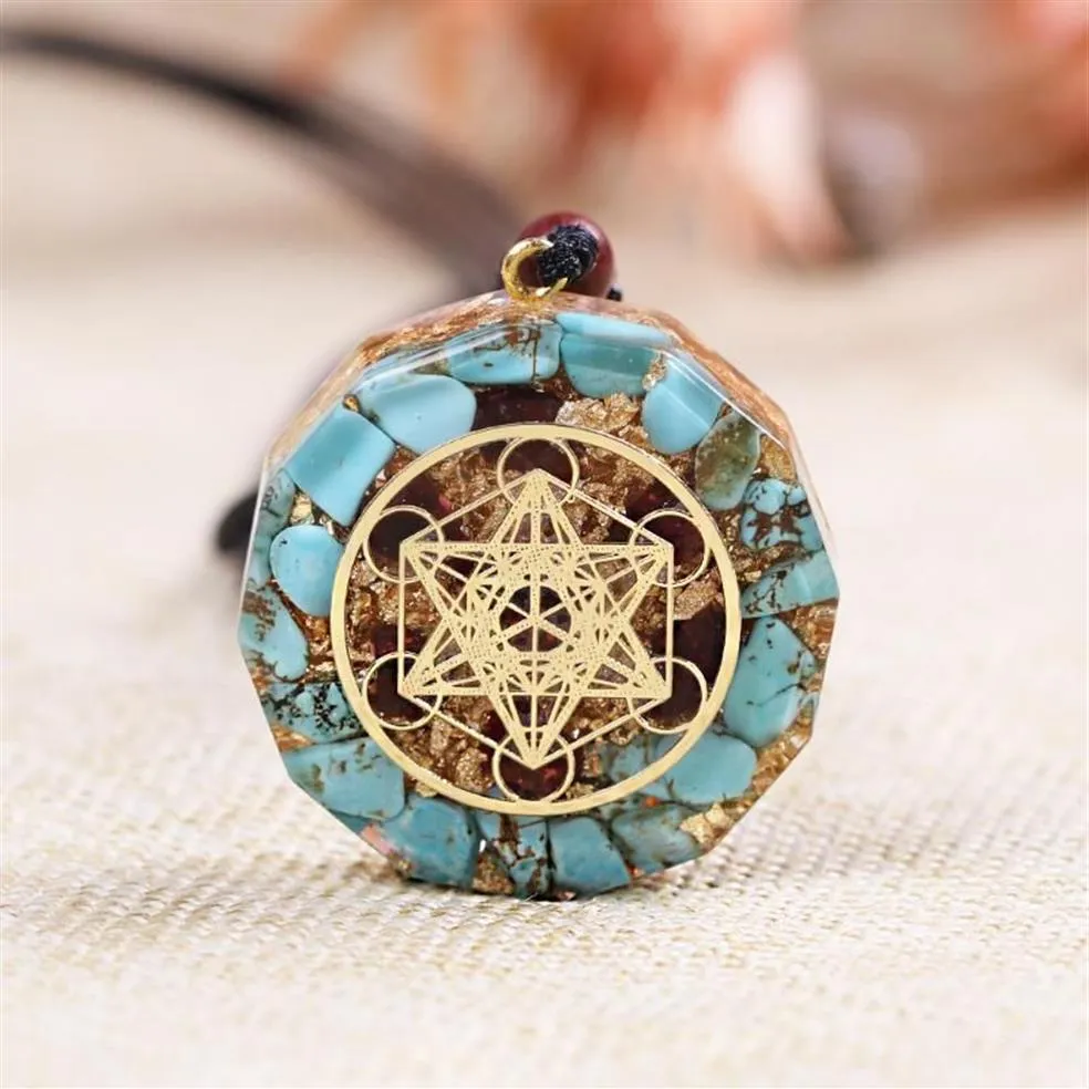 Orgonite Energy Pendant Mehta Special Energy Generator Angel Necklace Turquoises Crystal Emf Protection For Chakra Healing247y