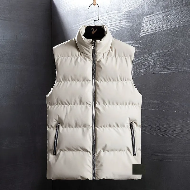 taş ceket tasarımcısı marka yelek erkekler standı yaka sıcak yelek moda kış kolsuz erkekler sıcak kalınlaşmış kadın palto taşları