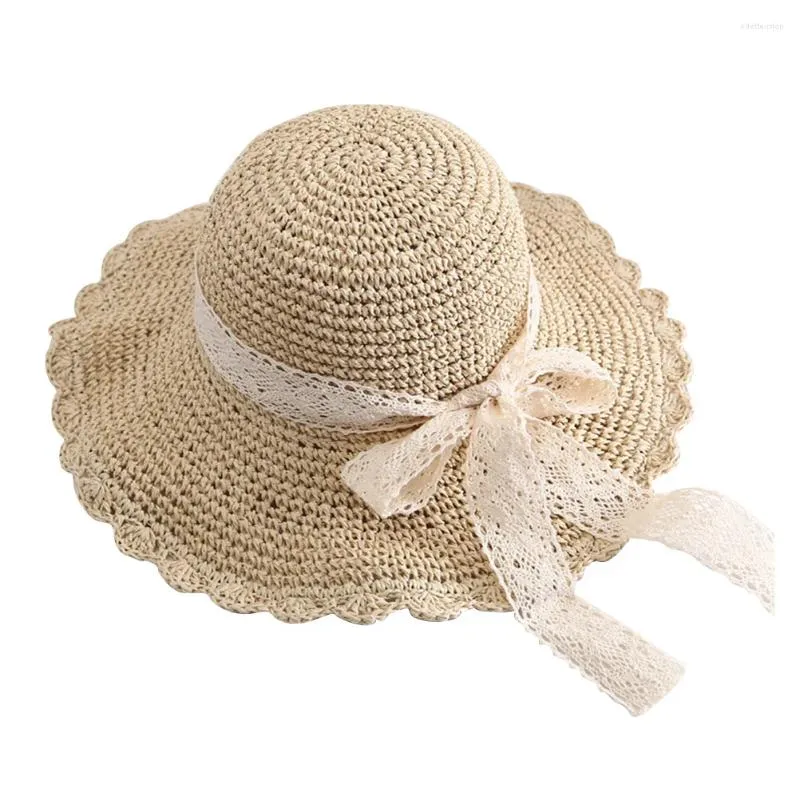 Bérets Chapeau de paille Protection solaire Visor femme de capuche femme Beau Bucket d'été pour femmes