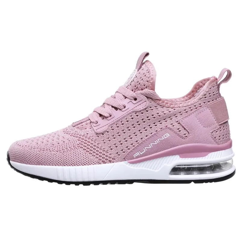 Sapatos 2021 feminino esportivo tênis tênis de malha de malha de malha de malha de ar respirável tênis tênis de calçados rosa verdes tenis feminino masculino