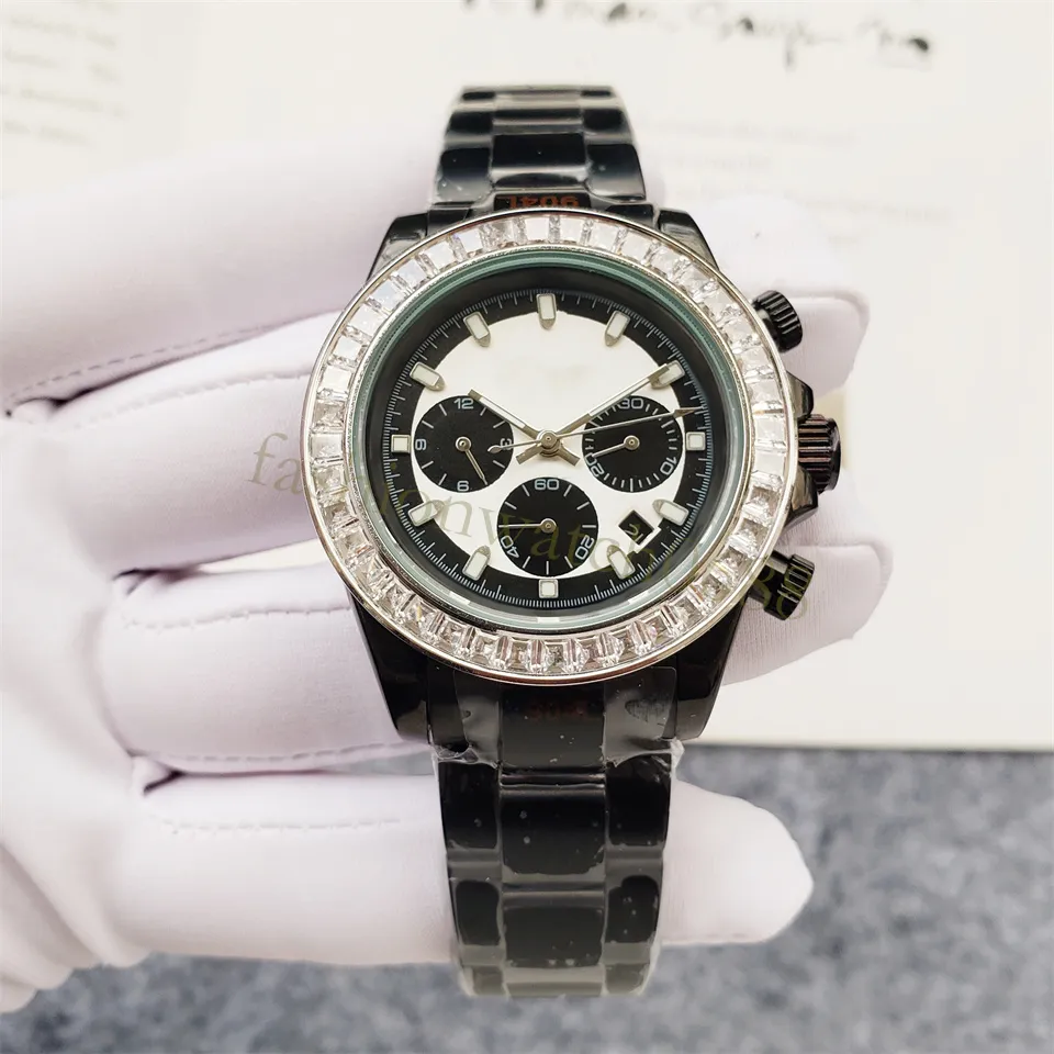 Senior Herren Designer Watch klassische Luxus -luxuriöse automatische mechanische Uhr 40 -mm -Diamant -Zifferblatt hochwertiger Luxus -Uhren -Mode -gestapelter Edelstahl und Gummi -Gurt
