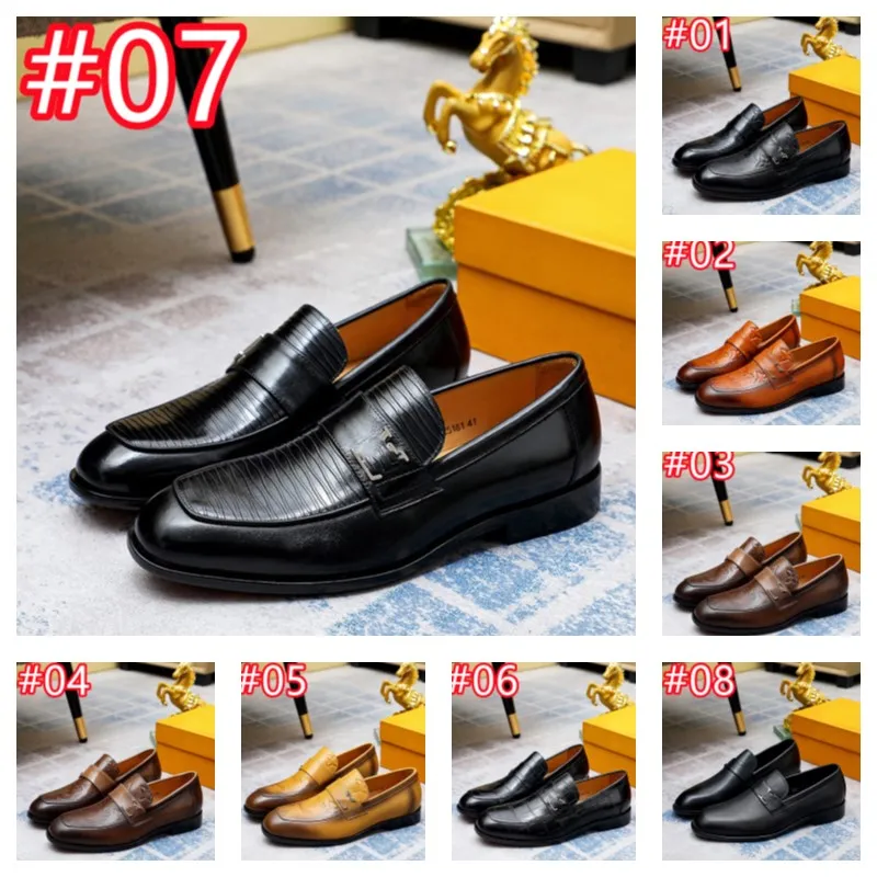 40Model Size 6 To 11 Men's Oxford Designer Dress Shoes Luxurious Genuine Leather Handmade Black Slip On Brogue Classic Party Wedding Formal Shoes for Men