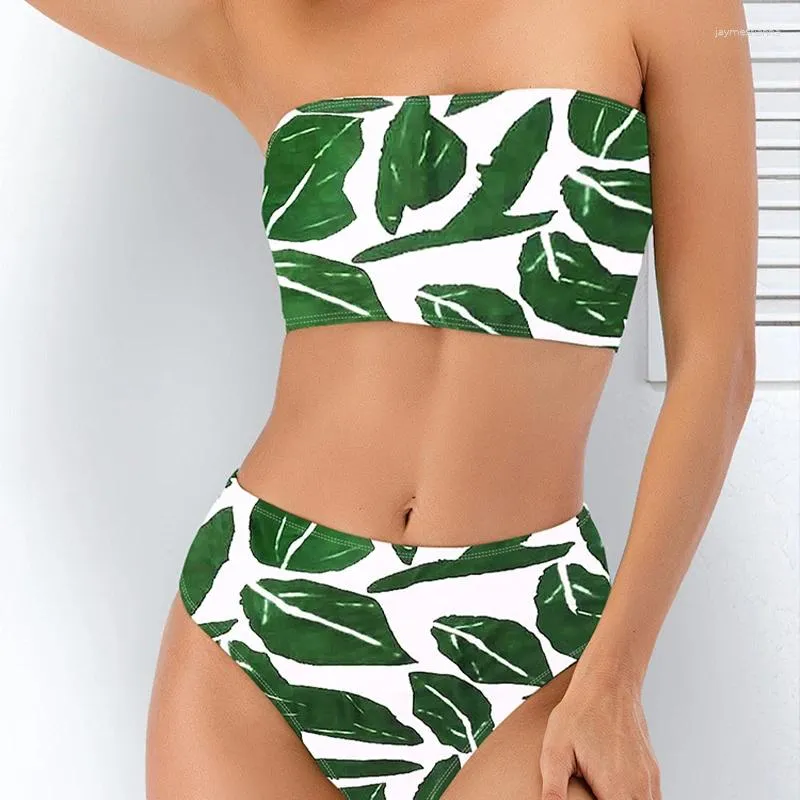 Frauen Badebekleidung hoher Taille trägerloser Bikini für Frauen sexy monochrom Badeanzug Badeanzug 16 Farben 2023