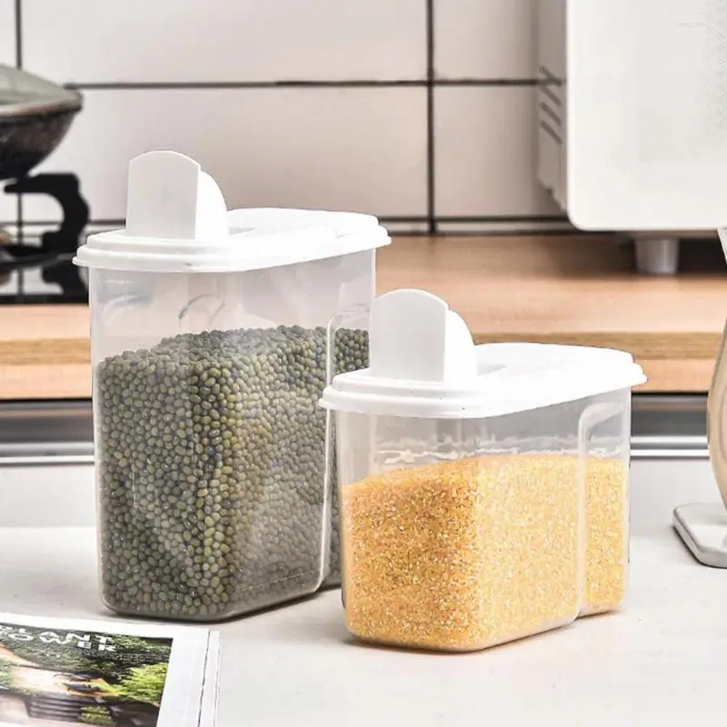 Förvaringsflaskor förtjockat material matlåda köksorganisation transparent förseglad kornbehållare med filter för hemmet