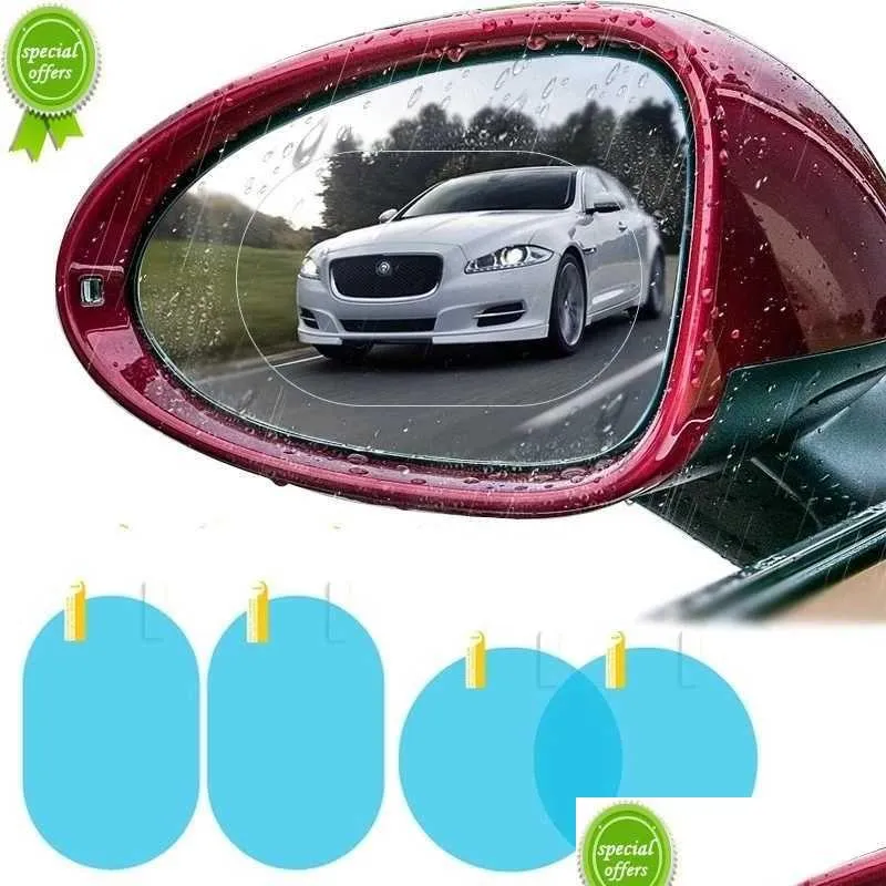 Car Stickers New 1Pcs Sticker Rainproof Film For Rearview Mirror Rain Clear Sight In Rainy Days Anti-Glare Drop Delivery Automobiles M Dhyyq