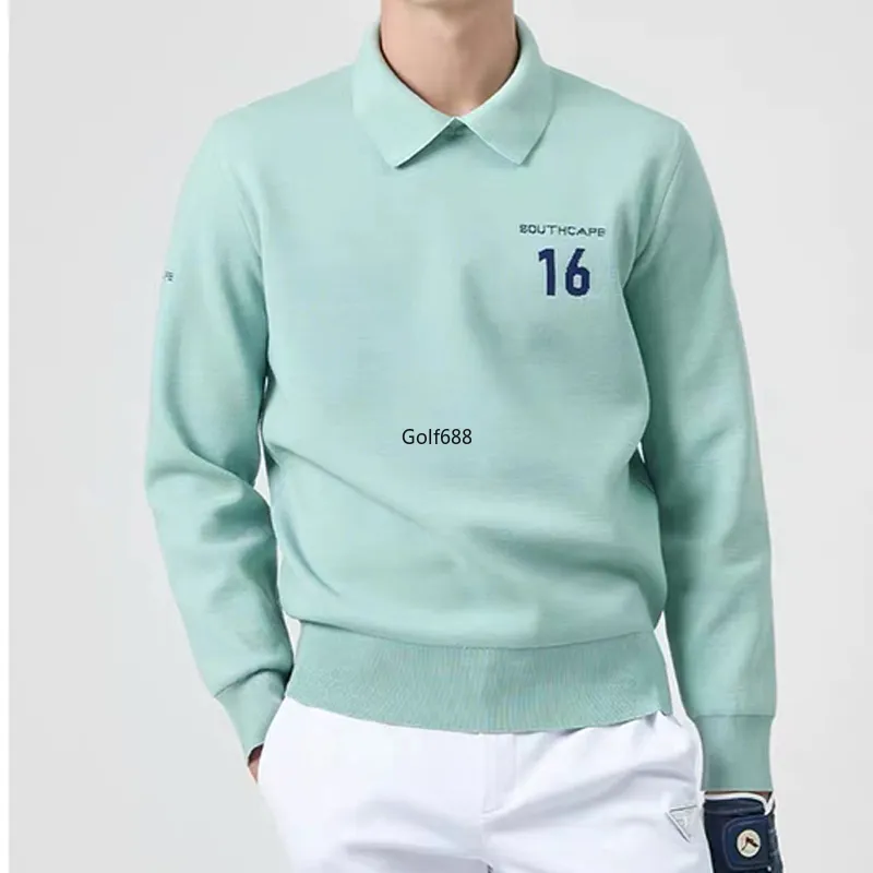 Vêtements de golf Ball pour hommes uniformes couleurs de couleur solide revers à manches longues à manches longues