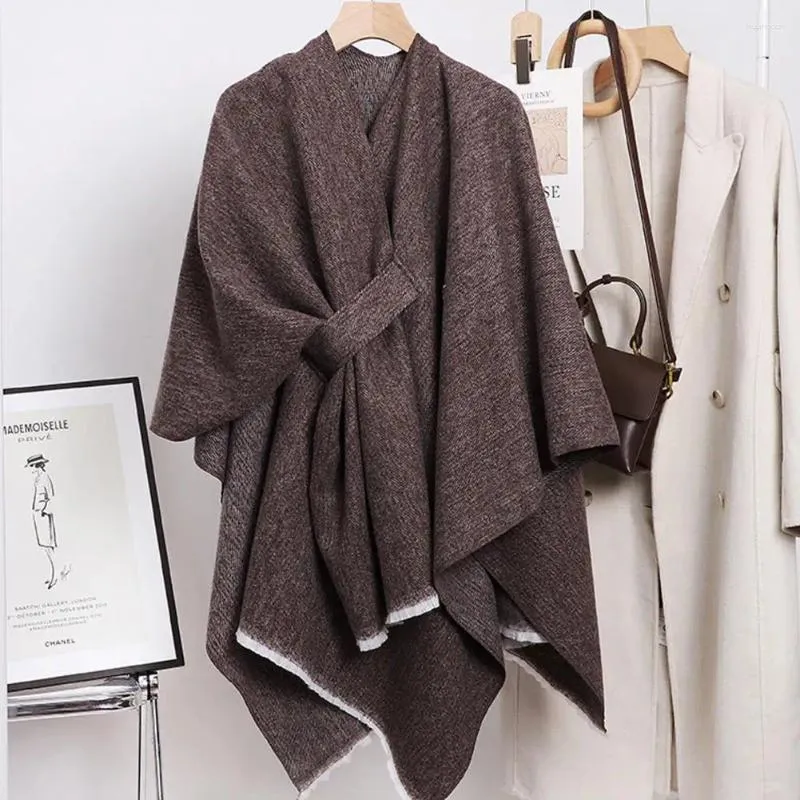 Scarves Cold Weather Accessory Cozy Women's Fall Winter Shawl Thick Warm Retro Cardigan Windproof Cape Blanket Poncho For Cold-proof