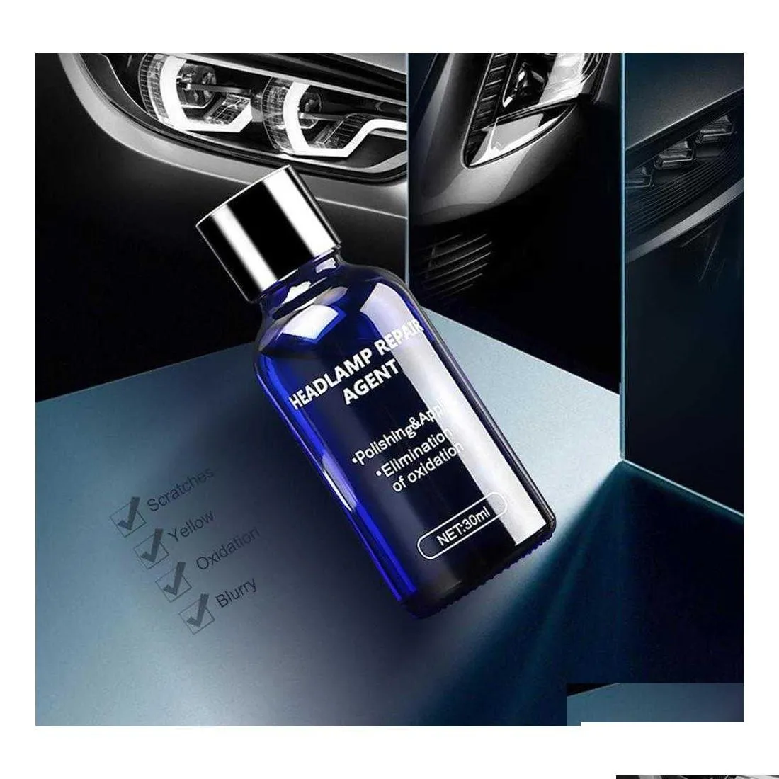 Windschutzscheibe Scheibenwischer 30ml Auto Scheinwerfer Reparaturbeschichtung Lösung Kit Politur Kratzer Renovierungsmittel Polierschicht Styling Schiff Drop de DHLTH