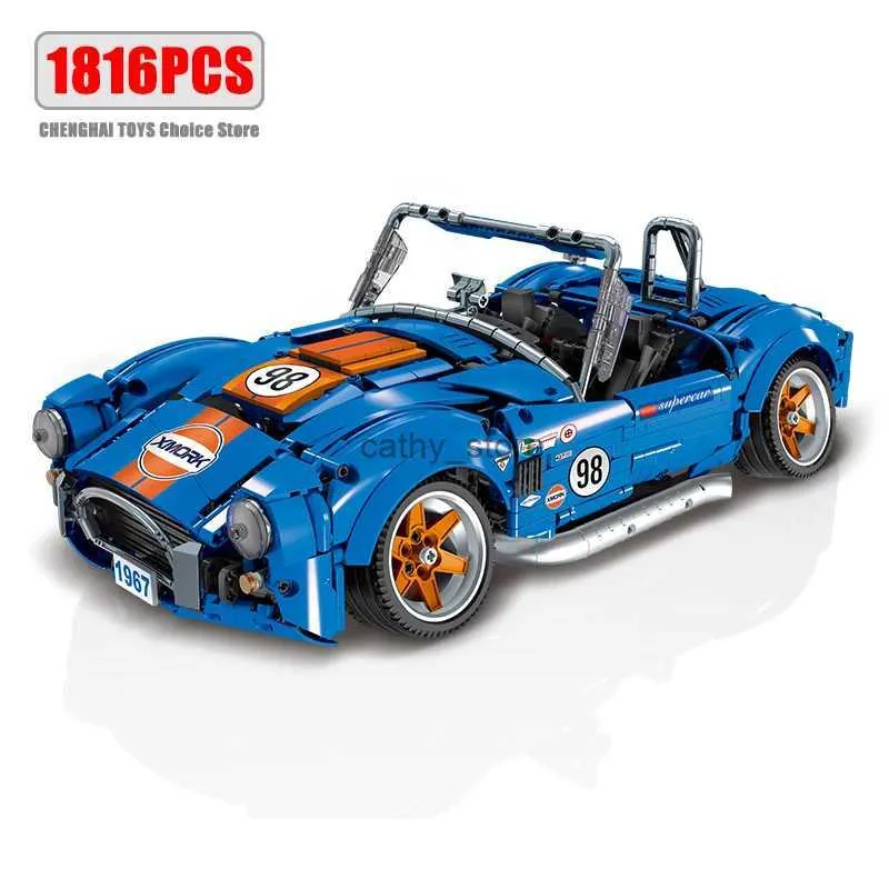 Bloki oryginalne techniczne Mustang Shelby Supercar Sports Racing Builds Model Bricks Assembly Pojazd