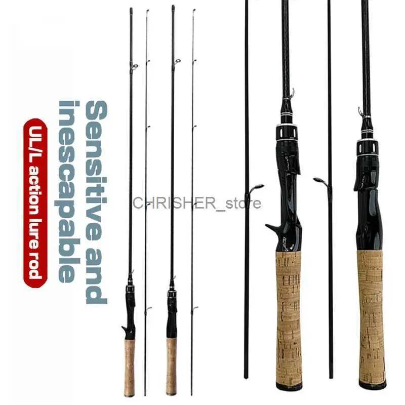 Boat Fishing Rods UL Fast Action Solid Tips Spinning/Casting Carbon Fiber Fishing Rod 2 Sections Carp Feeder MaKou Pole 1-8g Saltwater FreshwaterL231223