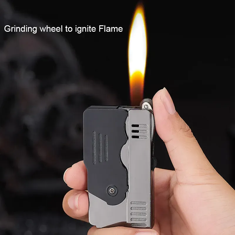 Funny Lighter Refillable Butane Gas Lighters Double Flame and Two Shaped Can Switched Novelty Cigarette Lighter Cigarette accessories