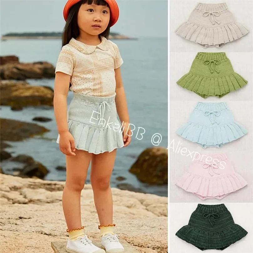 Saias EnkelibB Crianças Meninas Verão Saias Qualidade Kniting Baby Saias Misha Puff Bottoms Primavera Chegada Criança Saia 220618