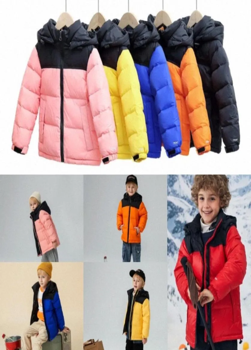 Płaszcz dla dzieci hildren nf w dół północy designerka twarz zimowa kurtka chłopcy dziewczęta młodzież na świeżym powietrzu ciepłe parko czarne puffer kurtki litera druk 4694253